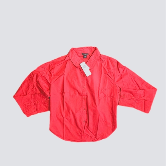 18 Centimeters Hot Pink Poplin Open Back Shirt, 3X - Picture 1 of 3